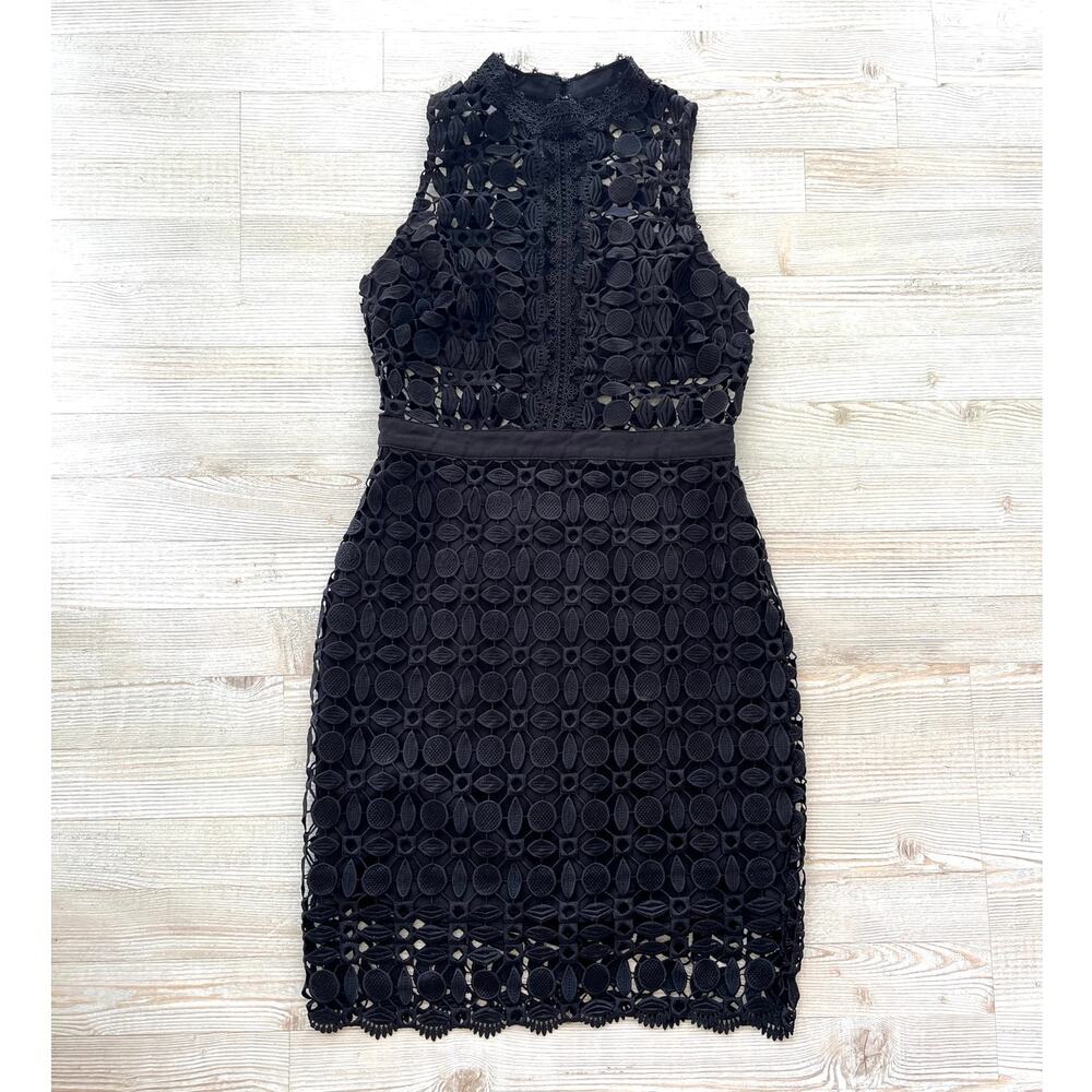 ASTR The Label Vivian Crochet Lace Dress | Black Size Medium‎